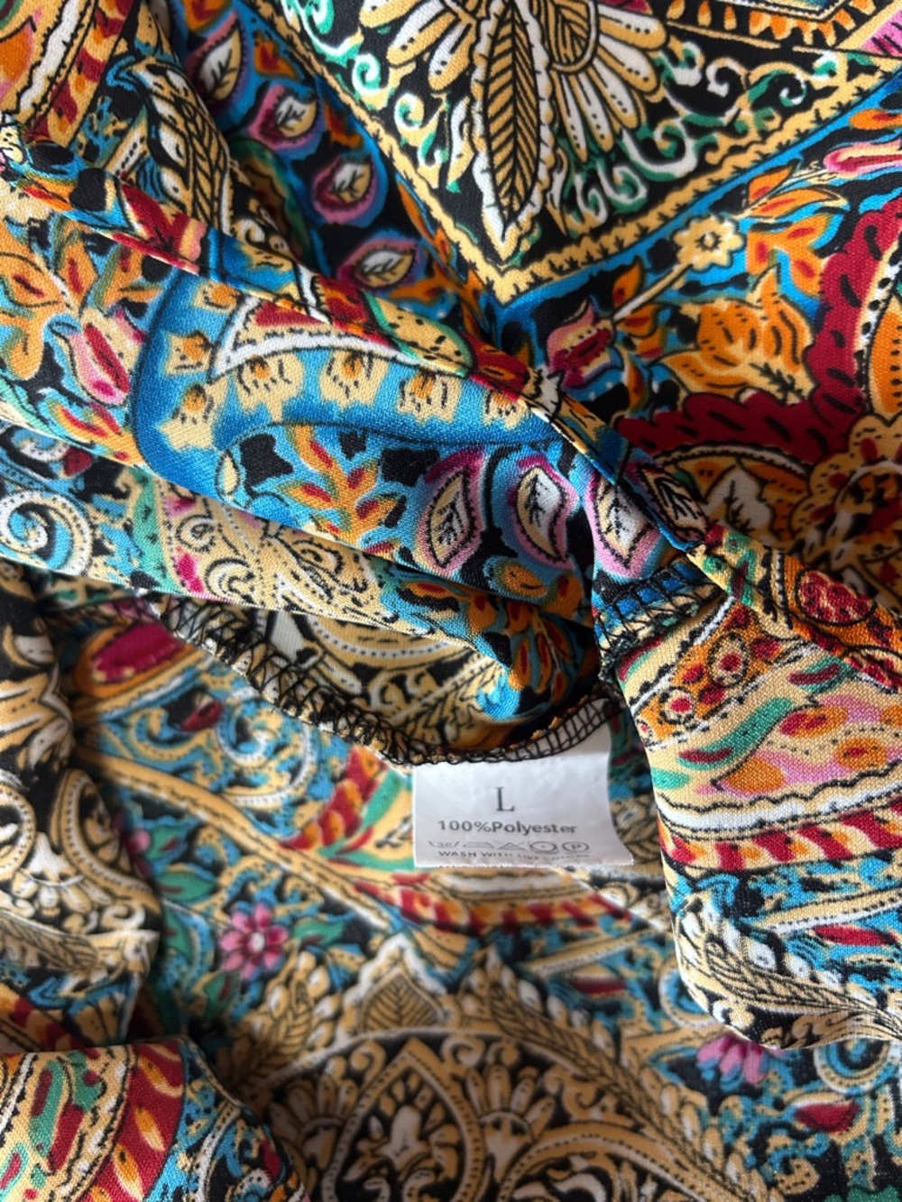 Boho Colourful Paisley Flowy Summer Festival Maxi Skirt - Size L - Picture 4 of 8